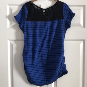 Motherhood Maternity Blue and Black Tunic Pullover